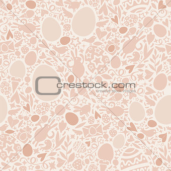 Easter Seamless Pattern in Beige Colors