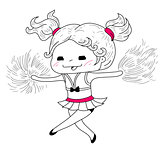 Cartoon cheerleader