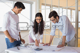 Casual architecture team working together