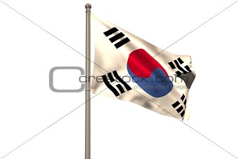 Digitally generated korea national flag