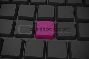 Black keyboard with purple key