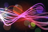 Curved laser light design in pink