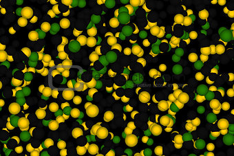 Green yellow and black balls