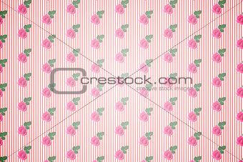 Kitsch floral pattern wallpaper with roses