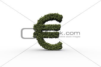 Euro sign made of leaves