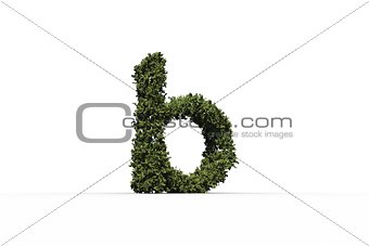 Lower case b made of leaves