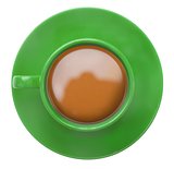 Green cup of coffee