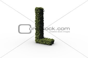 Capital letter l made of leaves