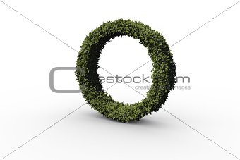 Capital letter o made of leaves