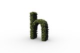 Lower case letter h made of leaves