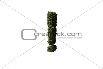Exclamation mark made of leaves