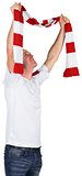 Cheering football fan in white