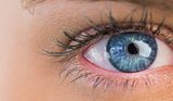 Close up of female blue eye