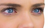 Close up of female blue eyes