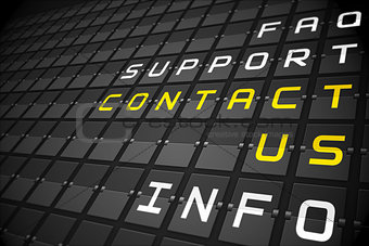 Contact us buzzwords on black mechanical board