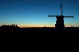 Silhouette of Windmill at Sunrise