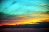 Multicolor sunset sky