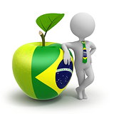 Apple with Brasilian flag and businessman