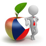 Apple with Czech Republic flag and businessman
