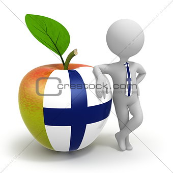 Apple with Finland flag and businessman