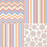set of four different retro seamless pattern 