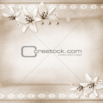 Wedding  background with flowers for congratulations and invitat