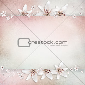 Wedding  background with flowers for congratulations and invitation