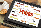 ethics word cloud or mind map