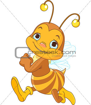 Running cute bee