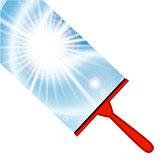 Illustration of window cleaning background with squeegee