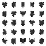Shield icons on white background