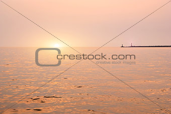 beauty landscape with sunrise over sea