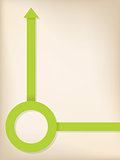 Green arrow and circle shaped ribbon