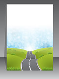 Abstract brochure design with road background