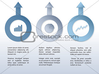 Infographic design with arrows and diagrams