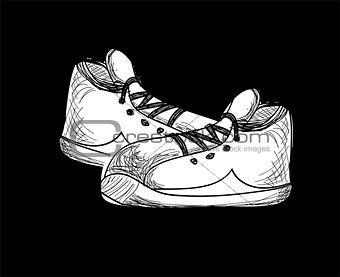 sneakers. sketch style. vector illustration art cute
