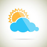 Sun and Cloud Symbol Flat design