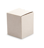 white closed boxes on white background