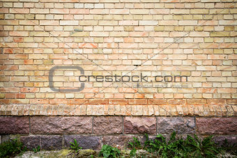 Yellow brick wall background  