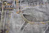 Grey jeans fabric with pocket   