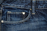 Dark blue jeans fabric with pocket   