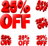 25% off Discount sale sign