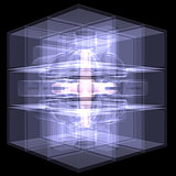 Several cubes connected by one core. X-ray