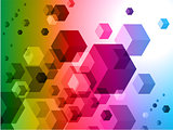 3D Cubes on Colorful Abstract Background