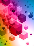 3D Cubes on Colorful Abstract Background