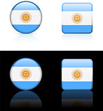 Argentina Flag Buttons on White and Black Background