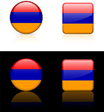 Armenia Flag Buttons on White and Black Background