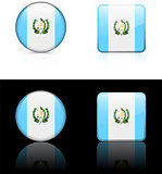 Guatemala Flag Buttons on White and Black Background