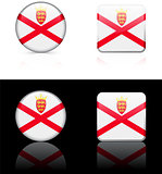 Jersey Flag Buttons on White and Black Background