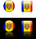 moldova Flag Buttons on White and Black Background